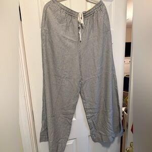 Max Studio wide leg linen striped trouser size XL